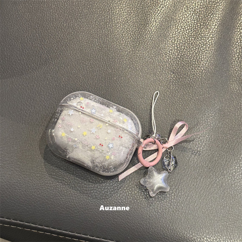 半透流沙雪花星星适用于airpodspro2代3代苹果耳机壳4代保护套,3C数码配件,耳机保护套,淘宝优惠券,粉丝福利购,淘宝优惠卷