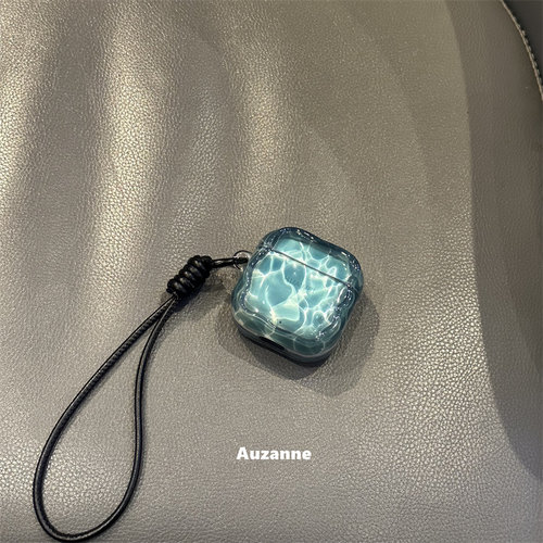半透蓝色水波纹耳机壳