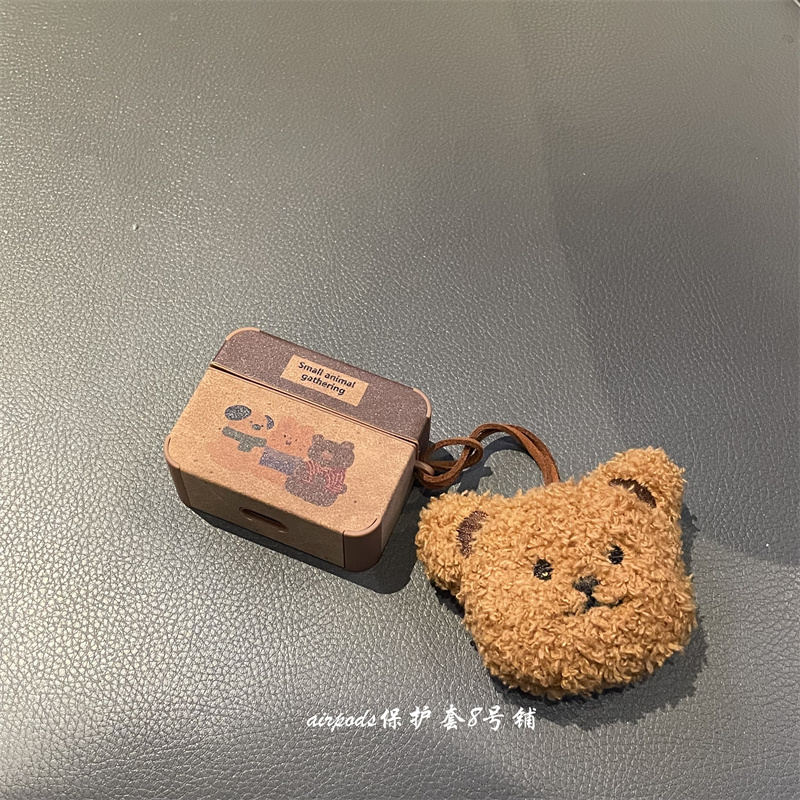 秋冬可爱棕色小熊耳机壳