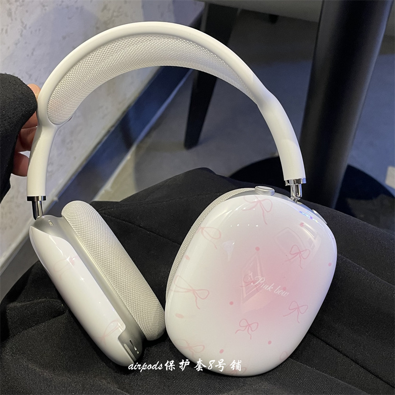 韩系ins晕染粉色蝴蝶结耳机壳