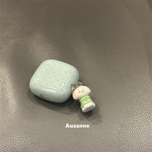 绿色波点小狗适用于freebudsSE2蓝牙保护套freecilp2代耳机壳6i
