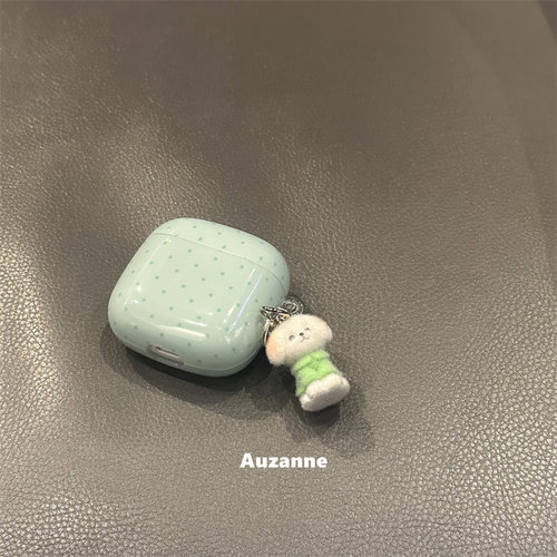 绿色波点小狗耳机壳保护套