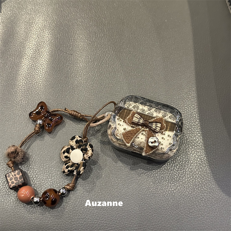 复古蝴蝶结花朵耳机壳保护套