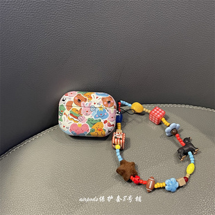 pro1代2代3代4代蓝牙耳机壳保护套 可爱卡通涂鸦小动物适用于苹果airpods