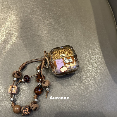 秋冬半透撞色小狗耳机壳保护套