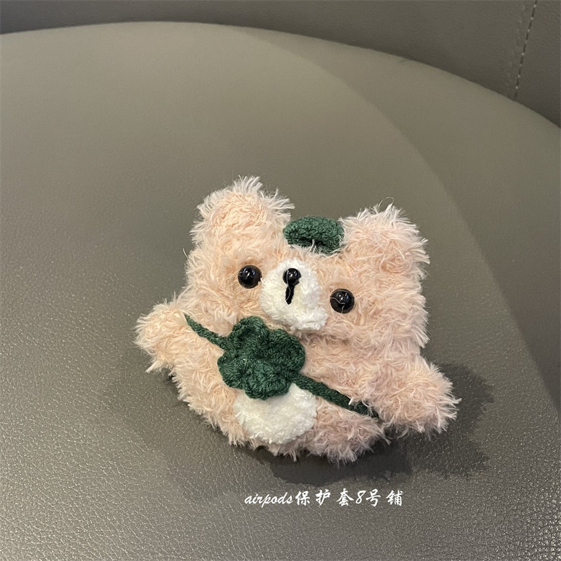 毛绒可爱粉色背包小熊适用于苹果airpods pro1代2代3代4代耳机壳保护套,3C数码配件,耳机保护套,淘宝优惠券,粉丝福利购,淘宝优惠卷