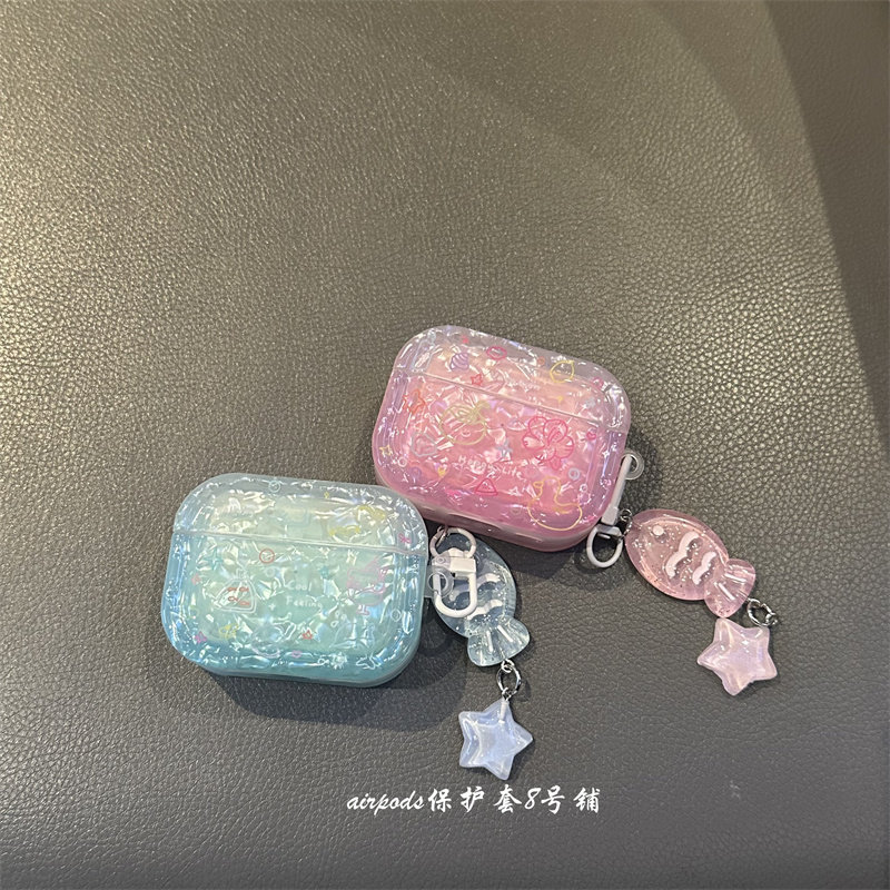小清新贝壳纹海洋贝壳适用于airpods pro2代3代蓝牙保护套4代苹果耳机壳,3C数码配件,耳机保护套,淘宝优惠券,粉丝福利购,淘宝优惠卷