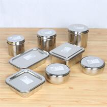 方盒小号带盖304圆盒食品留样盒不锈钢方形盒子食物盒盒饭盒样品