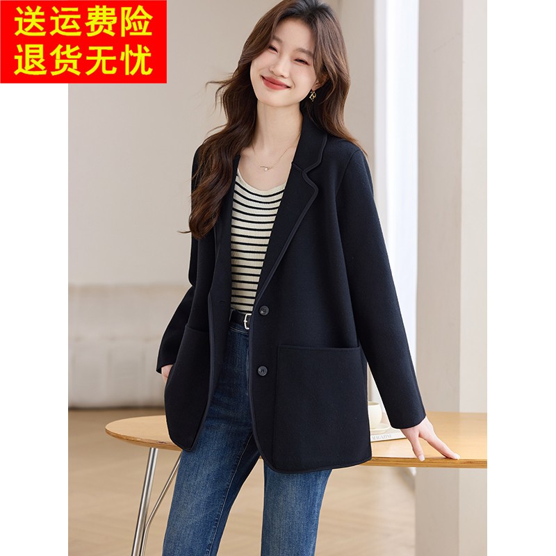 黑色休闲 包边西装外套女春秋2025新款通勤气质名媛高级感春季上