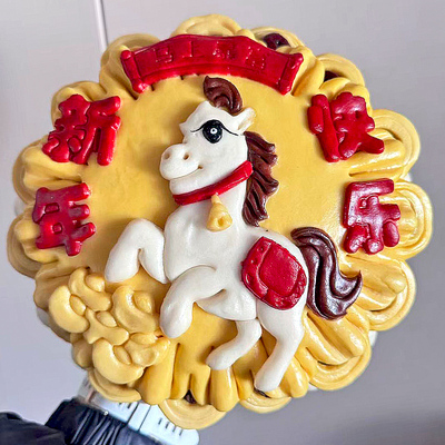 手工双层马年暴富红枣花糕1100g馒头花馍饽饽糕点送老人年货礼盒