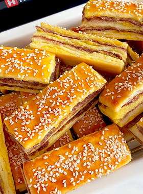 千层豆沙酥饼400g即食红豆沙烧饼家庭装袋装半成品懒人速食早餐品