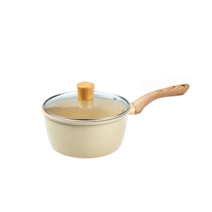 麦饭石奶锅不粘锅燃气灶适用小锅迷你辅食锅婴儿专用带蒸笼20cm18