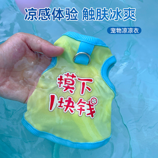 可牵引狗狗凉凉衣夏季 泰迪比熊小型幼犬猫咪宠物防晒衣服背心 薄款