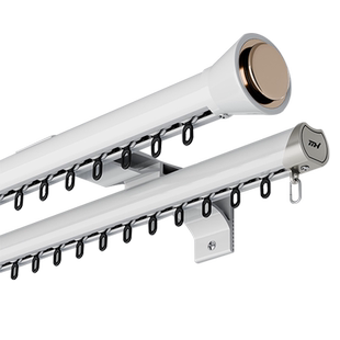 新款下滑式窗帘杆罗马杆滑轨支架配件客厅双杆杆子挂杆轨道