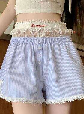 蕾丝花边休闲阔腿短裤Lace lace casual wide leg shortsforwomen