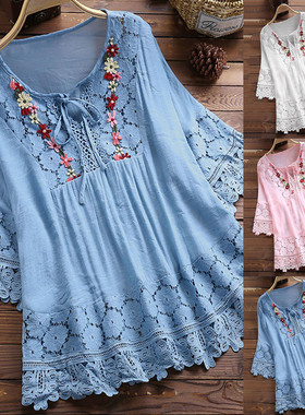 V-neck loose casual solid color topV字领宽松休闲纯色女士上衣