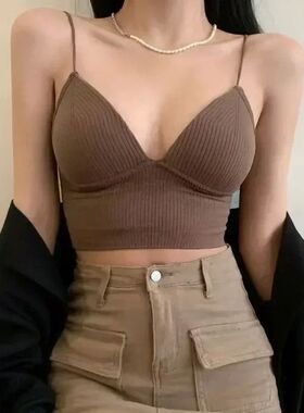 V-neck pullover sleeveless slim fitting strapV领无袖修身吊带