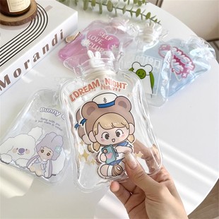 姨妈期 加厚高密度方形PVC热水袋350ml颜色随机1个防漏水 温暖