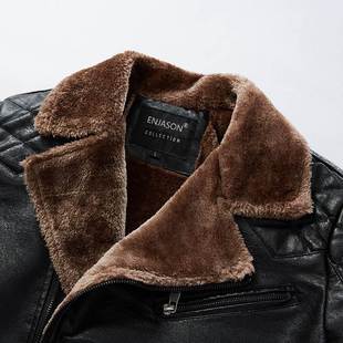 Motorcycle Warm Men Winter Coat Jacket Mens Fleece Leather