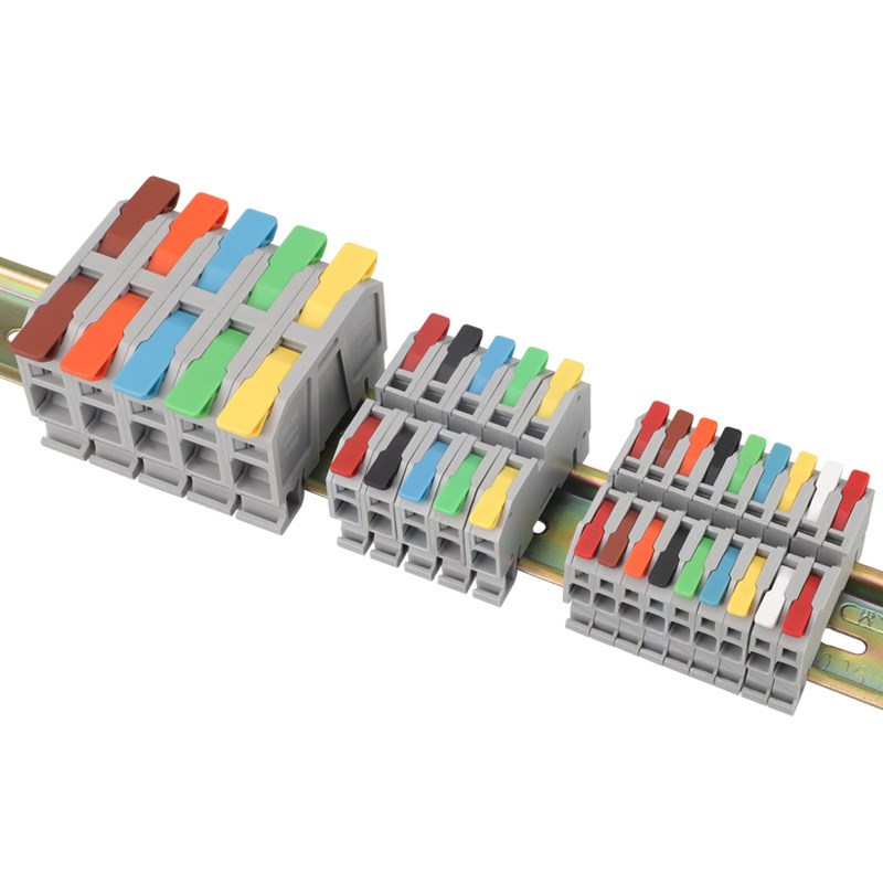 导轨式 快速接线端子 oLT-4 多色对接 可加连接标记条 4平方免螺