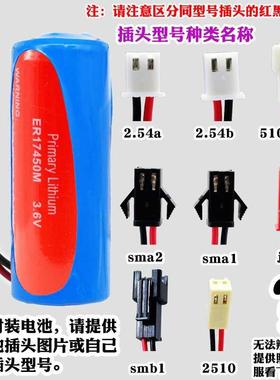 ER17450M锂电池3.6V水表电表仪表流量计RAM记忆PLC 蓝色 带引线插