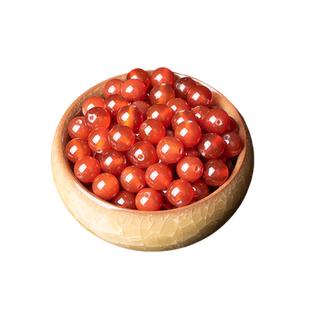 天然黑红玛瑙散珠子玉髓DIY手工编手串饰品配件串珠单颗手链隔珠