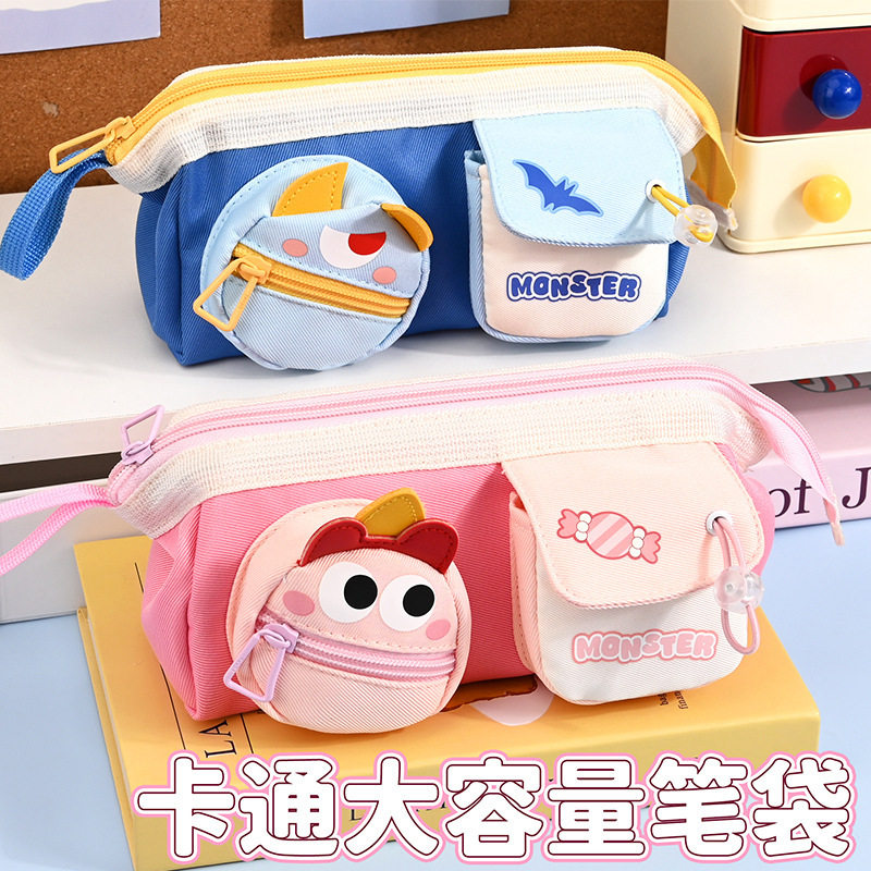 简约高中生大容量耐脏文具盒中小学生女孩文具袋小众不撞款笔袋