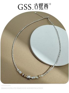 锁骨链碎银子古熙西碎银项链