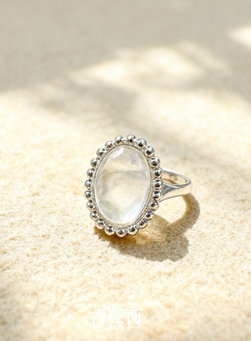 古熙西冰荔枝S925银白水晶戒指