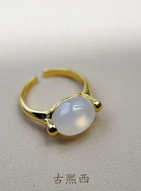古熙西｜【云深不知】925银戒指女复古老钱小众 质感出众开口戒指