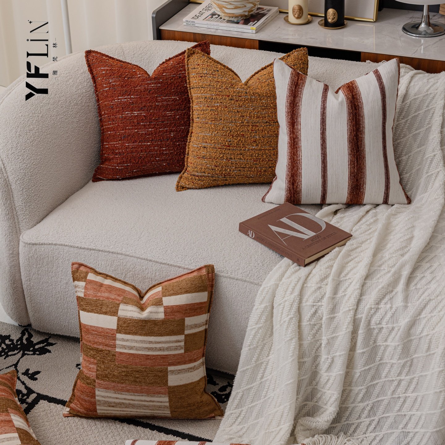 美拉德复古沙发客厅抱枕轻奢高级感靠枕套酒店民宿靠垫中古风腰枕,居家布艺,靠垫/抱枕,淘宝优惠券,粉丝福利购,淘宝优惠卷