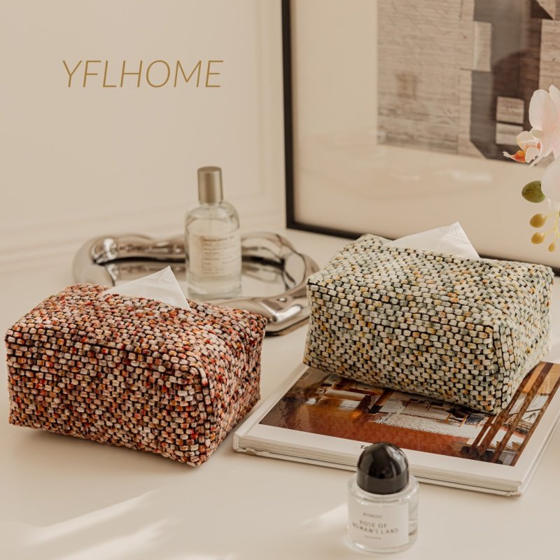 雅梵林 宝石纹理莫奈彩系列纸巾套轻奢高级混纺客厅茶几抽纸盒,收纳整理,纸巾套,淘宝优惠券,粉丝福利购,淘宝优惠卷