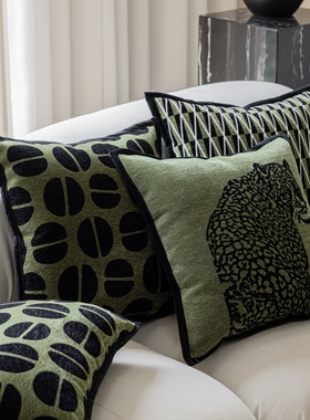 绿色组合法式中古风抱枕客厅沙发样板间复古风靠垫轻奢高级感靠枕