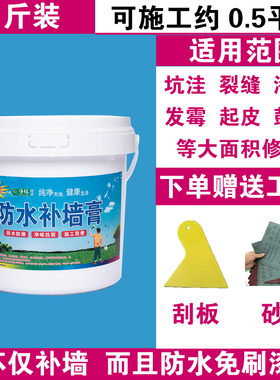 防水补墙膏墙面修补翻新白色家用腻子墙体防潮防霉乳胶漆修复神器