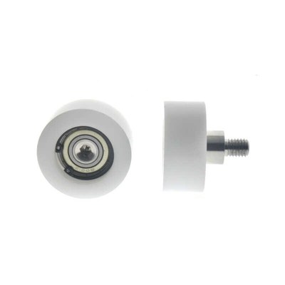 轴承滑轮平面6001轴承q外螺纹螺丝卡簧轴承M10螺杆包塑POM聚甲醛