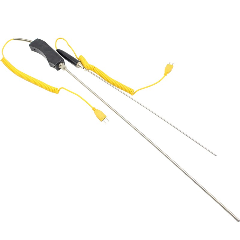 K型铠装热电偶WRNK-187/104大手柄手持热电偶温度传感器测铝锌水