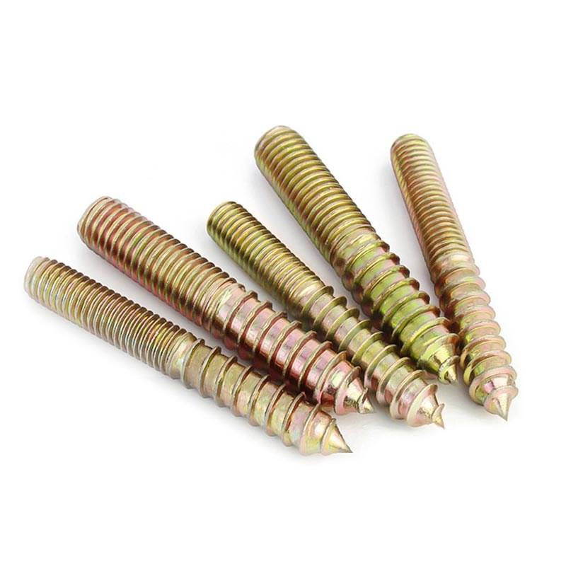 M6M8M10 铁镀锌尖尾双头牙自攻螺丝钉家具连接件螺丝尖头自攻螺钉