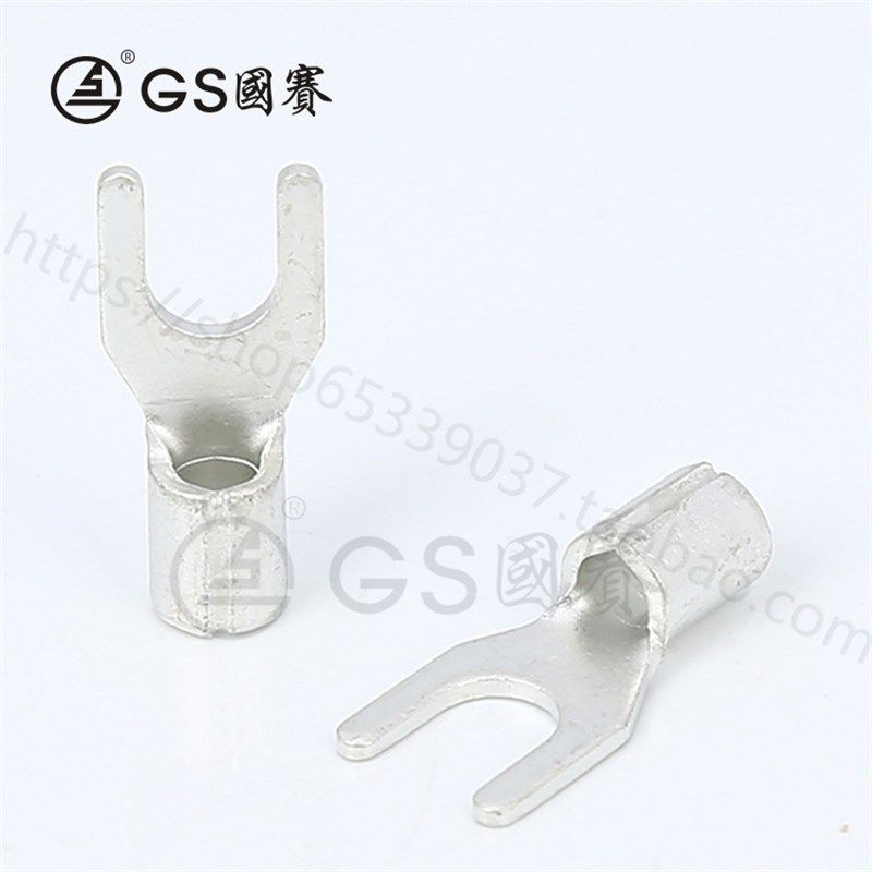 SNB5.5-5国赛裸端头紫铜叉形端子4-6平方U型冷压接线耳端子1000只