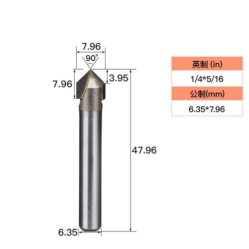 木工铣刀V型刀刀头锣刀修边机雕刻机电木铣加长墙板木饰折角刀