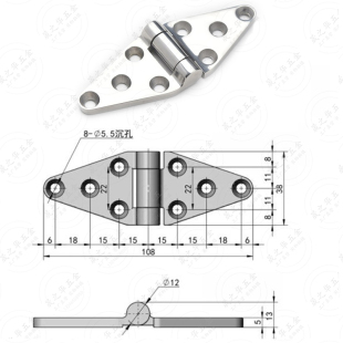 冷藏库铰链厨房设备工业烤箱合页平开船用特种车316不锈钢重型铰