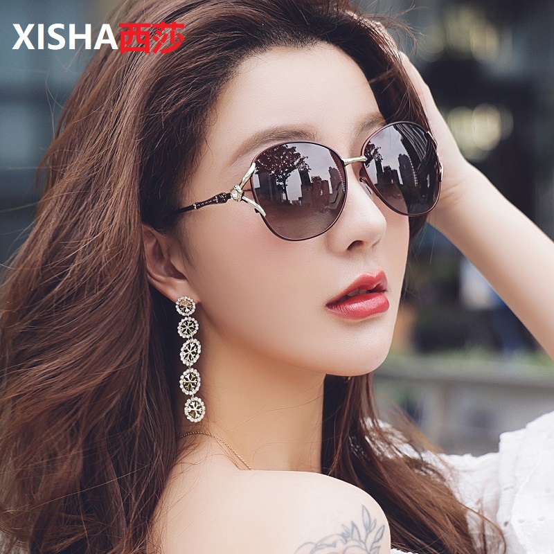 女新款偏光防紫外线大框太阳镜