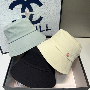 日系简约复古渔夫帽女夏季 显脸小防紫外线盆帽百搭遮阳防晒水桶帽