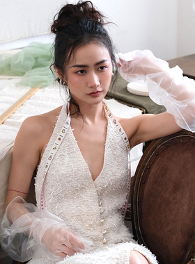Mi唐手作琉璃手套小众新娘婚礼