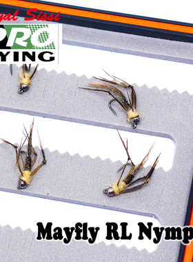 飞钓说客 16#mayfly nymph 蜉蝣水生若虫仿真假饵 无倒刺飞蝇钩