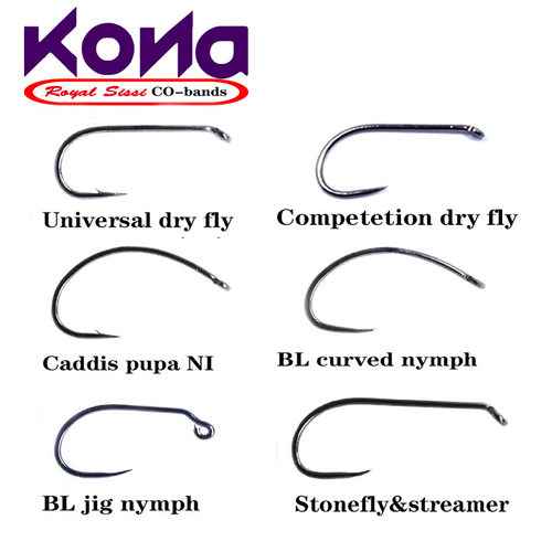 10枚装 科纳高端飞蝇钩飞钓裸钩 trout hook 干式钩若虫钩飞钓钩