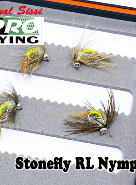 飞钓说客 手工绑制驼背石蝇若虫钩 14#stonefly nymph 带头珠沉水