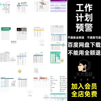 工作计划进度跟踪表表格分析提示excel模板公司预警事项实时部门
