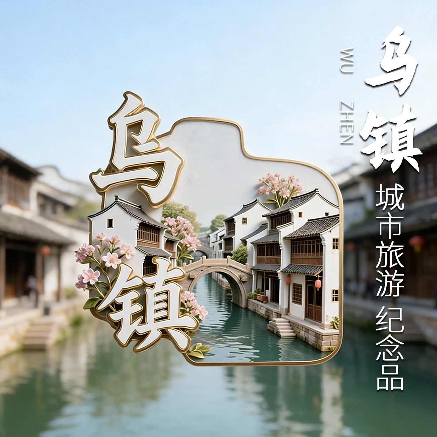 乌镇冰箱贴磁贴城市旅游特色文创纪念品金属创意装饰磁吸伴手礼品