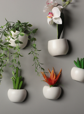 立体仿真盆栽植物冰箱贴磁贴 北欧ins结婚冰箱侧面装饰贴磁力贴