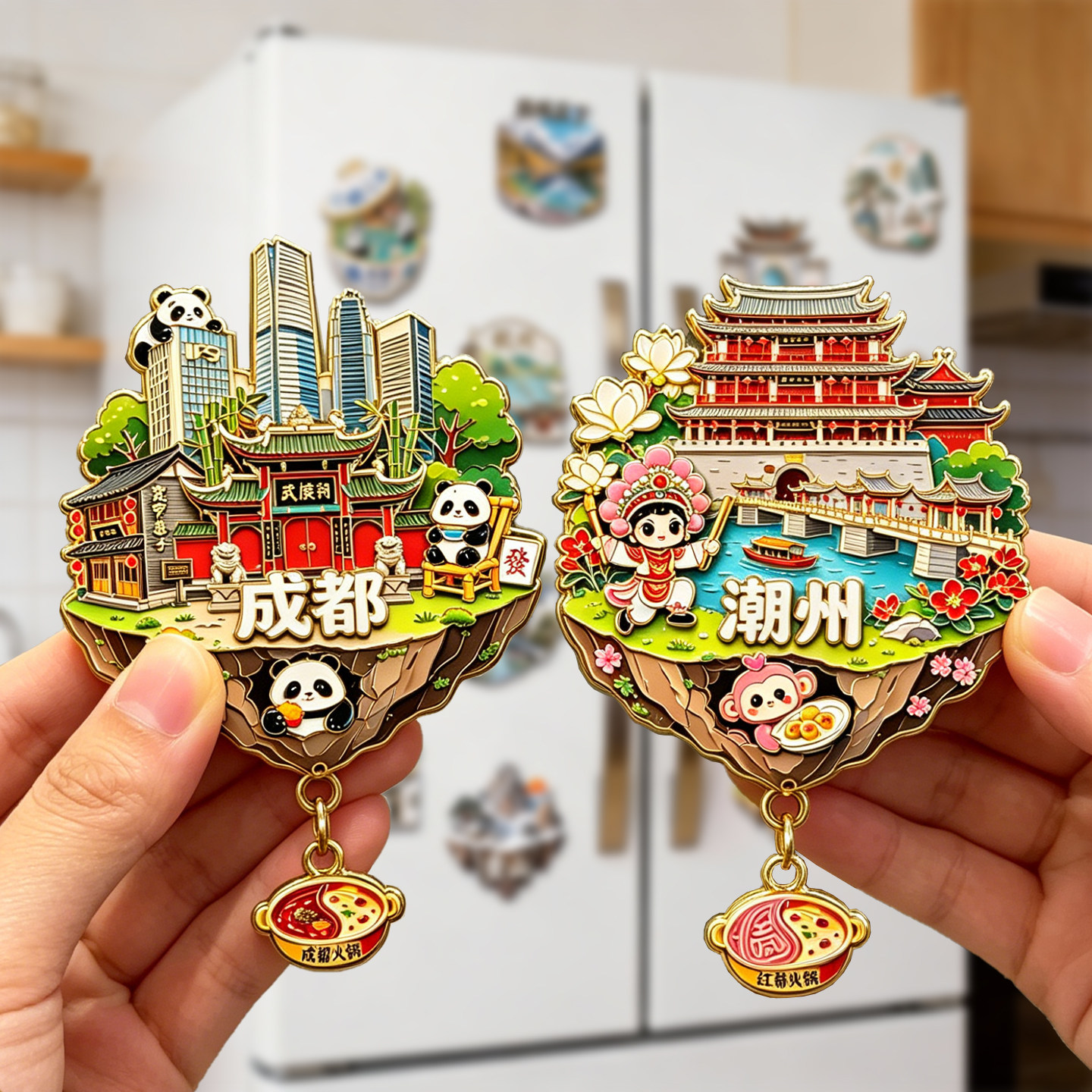 简欣全国各地旅游冰箱贴磁吸